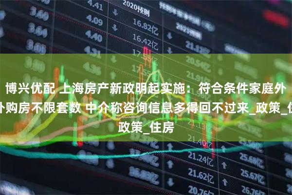 博兴优配 上海房产新政明起实施：符合条件家庭外环外购房不限套数 中介称咨询信息多得回不过来_政策_住房